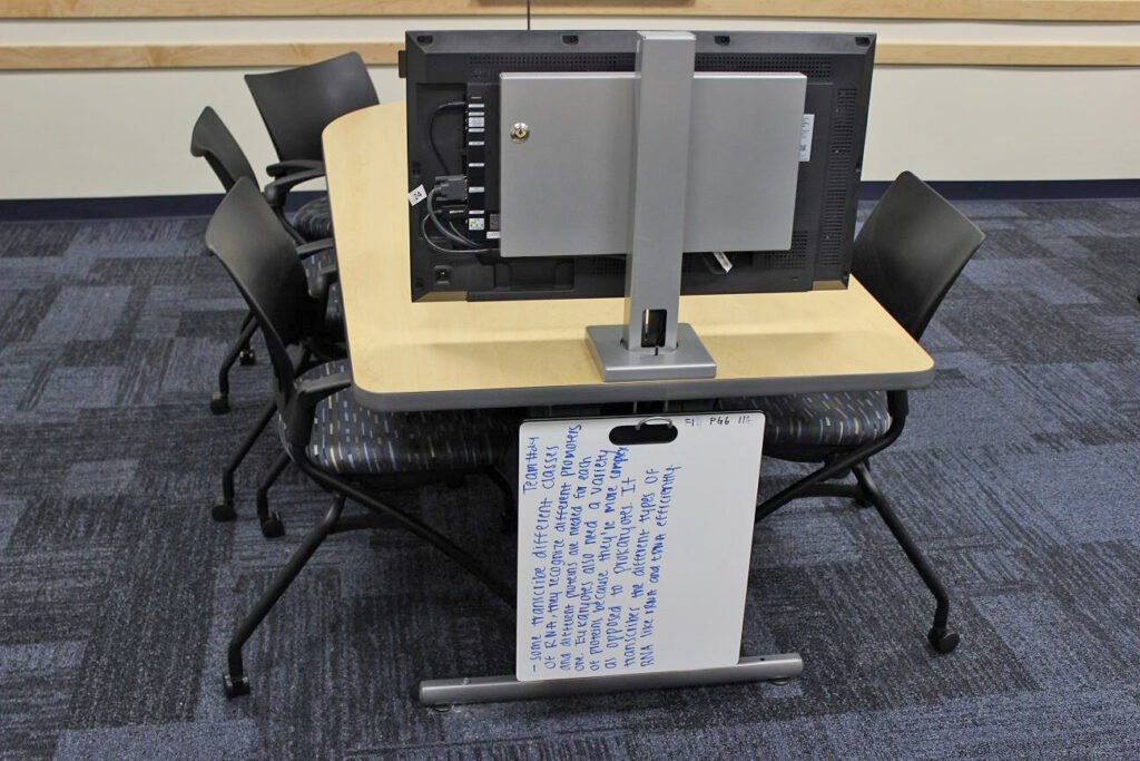 Furniture installation at Florida International University featuring the Collaborative Table Series and M2X.