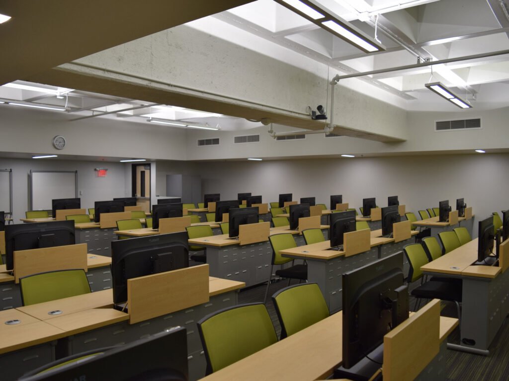 Furniture installation at University of Nevada, Las Vegas featuring the Hide-Away LCD Table and Node.