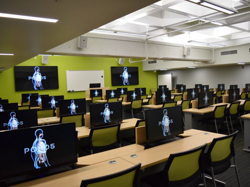 Furniture installation at University of Nevada, Las Vegas featuring the Hide-Away LCD Table and Node.
