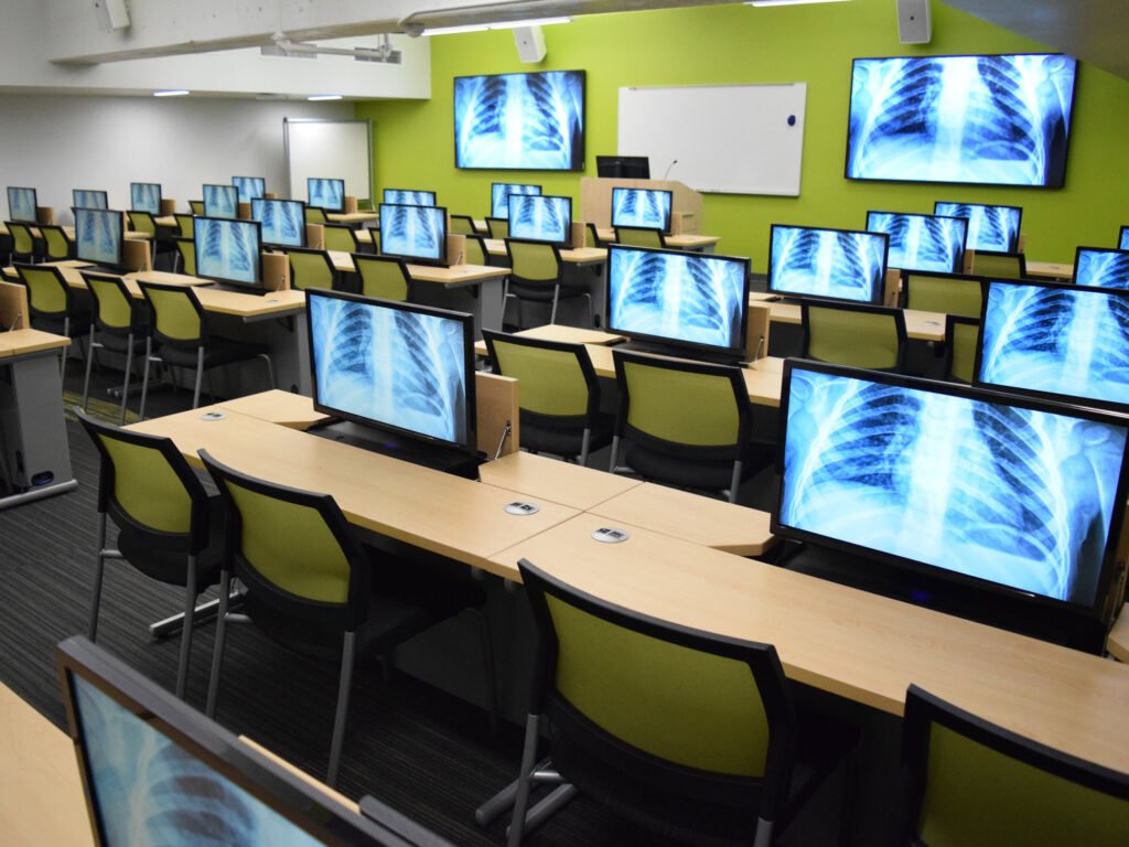 Furniture installation at University of Nevada, Las Vegas featuring the Hide-Away LCD Table and Node.