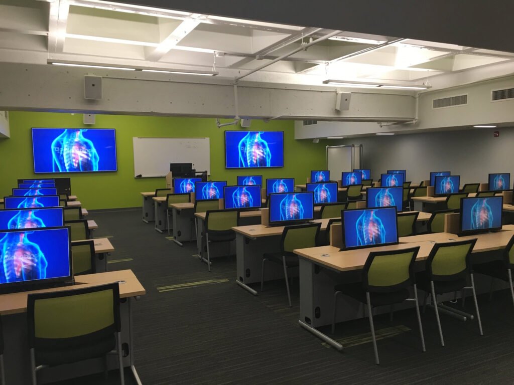 Furniture installation at University of Nevada, Las Vegas featuring the Hide-Away LCD Table and Node.