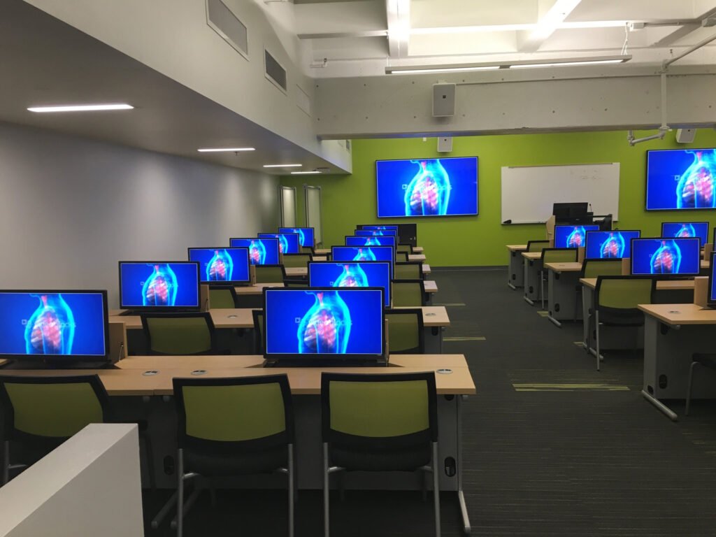 Furniture installation at University of Nevada, Las Vegas featuring the Hide-Away LCD Table and Node.