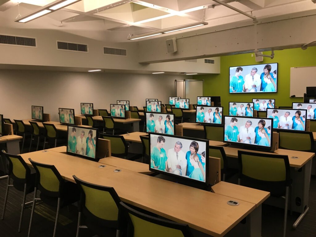 Furniture installation at University of Nevada, Las Vegas featuring the Hide-Away LCD Table and Node.