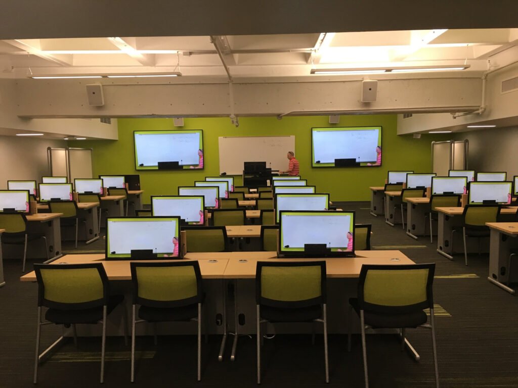 Furniture installation at University of Nevada, Las Vegas featuring the Hide-Away LCD Table and Node.