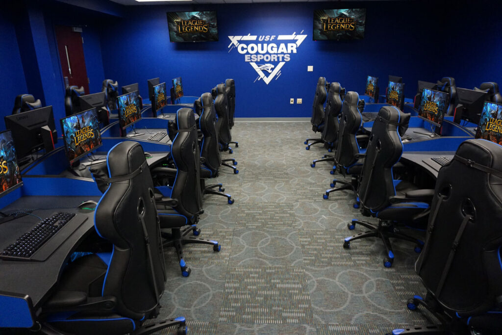 Computer Comforts' MOBA Esports Tables at the University of Saint Francis's Gaming Arena