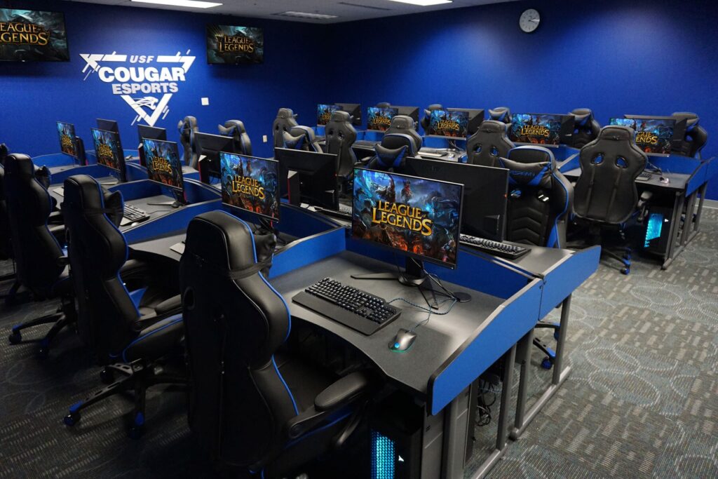 Computer Comforts' MOBA Esports Tables at the University of Saint Francis's Gaming Arena
