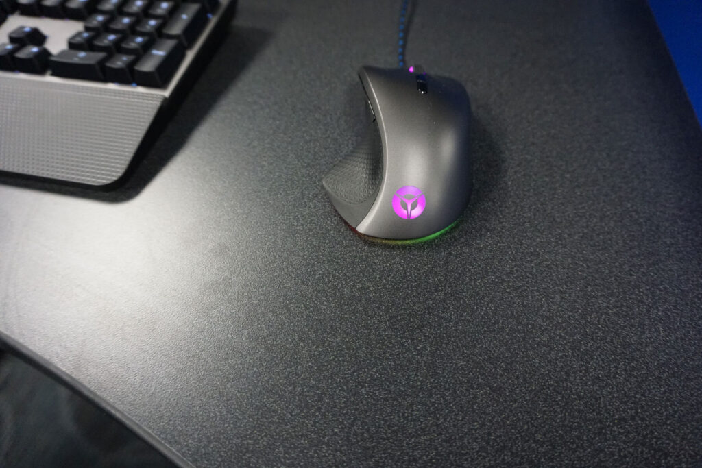 Close-up of a gaming mouse used on Computer Comforts' MOBA Esports Table