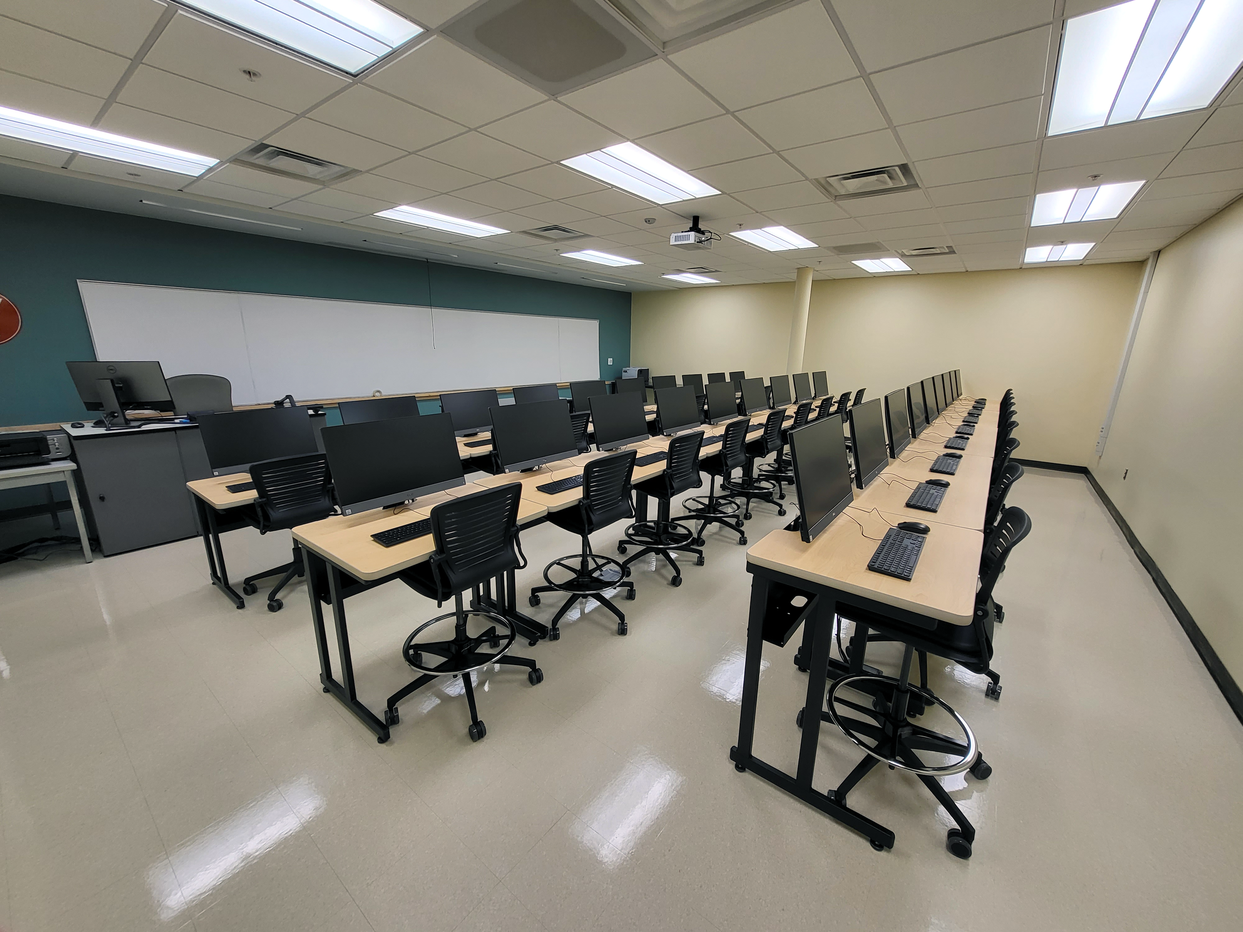 Computer Comforts Tiered LCD Secure Tables (Tier Secure) at Cayuga Community College