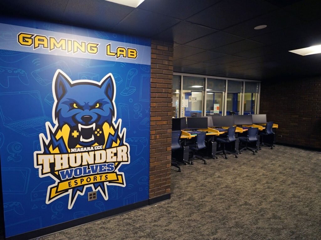 Computer Comforts' MOBA Esports Gaming Tables at Niagara County Community College's Gaming Lab