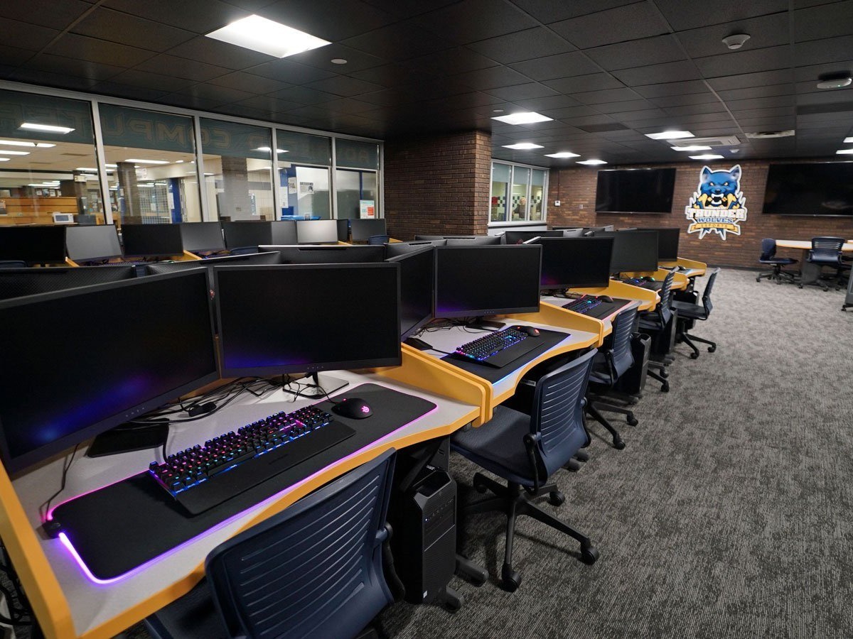 Computer Comforts MOBA Esports Gaming Tables at Niagara County Community College's Gaming Lab