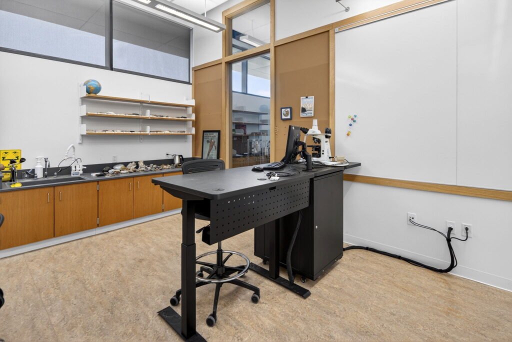 Furniture installation at Hudson Valley Community College featuring the Collaborative Table Series, Axil Z, OM5 Active Task Chair, Transformer Lectern and OM5 Active Task Stool.
