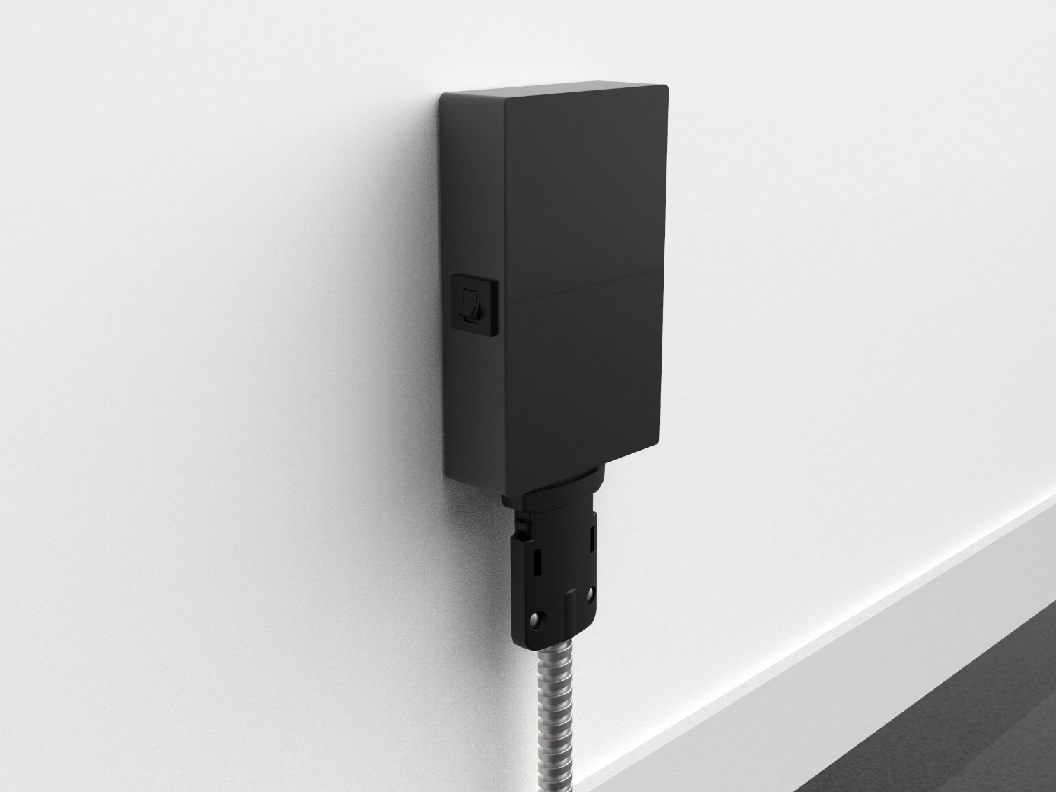 4-Trac 15 Amp current tap infeed plugged into classroom wall outlet