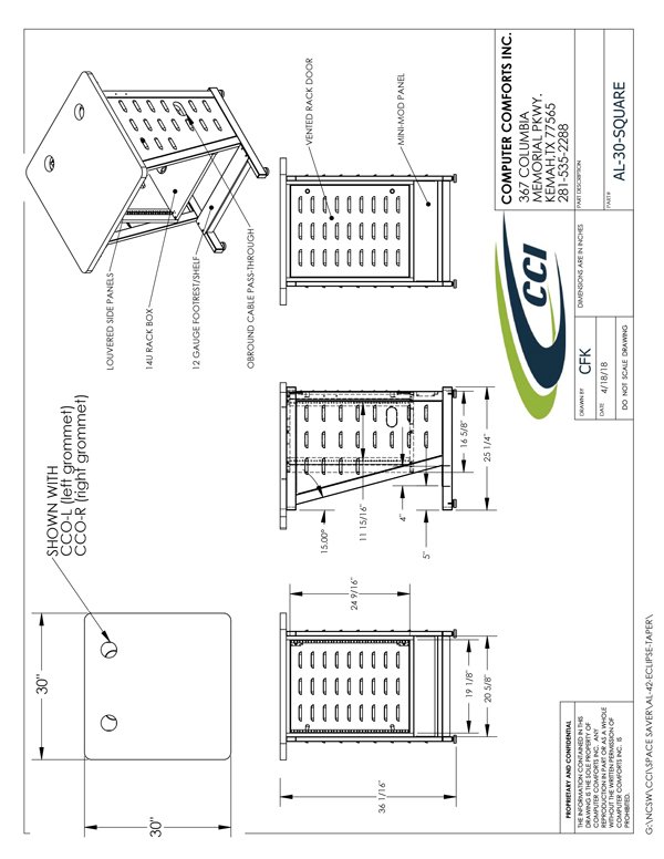 CAD Drawing for #AL-30-SQUARE