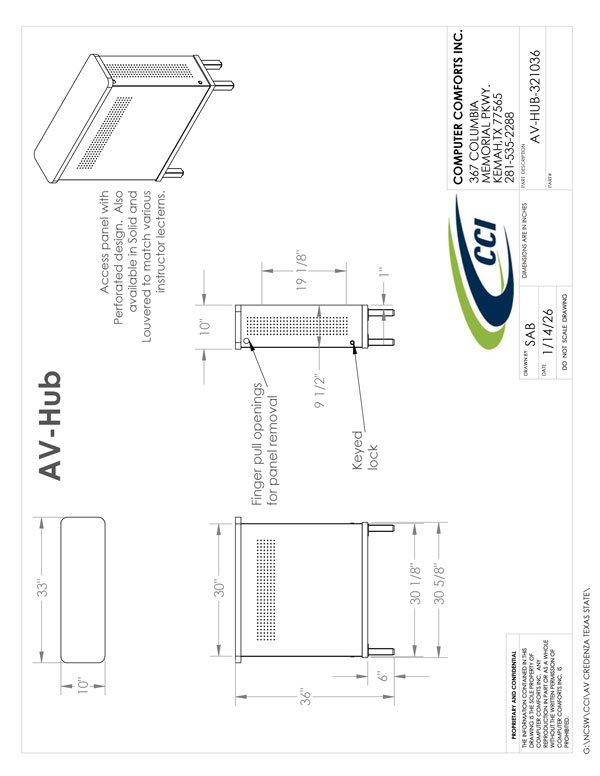 CAD Drawing for AV-HUB-321036