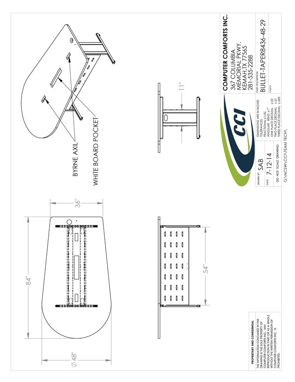 CAD Drawing for #BULLET-TAPER8436-48-29