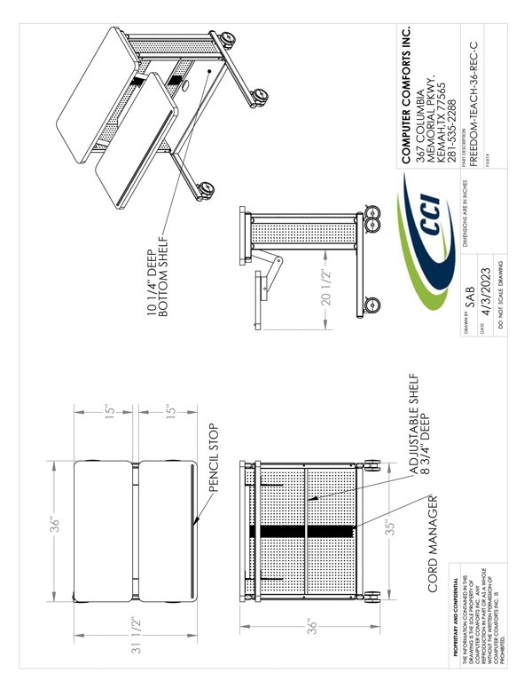 CAD Drawing for #FREEDOM-TEACH-REC36-C