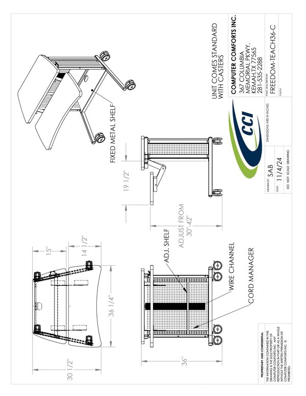 CAD Drawing for #FREEDOM-TEACH36-C