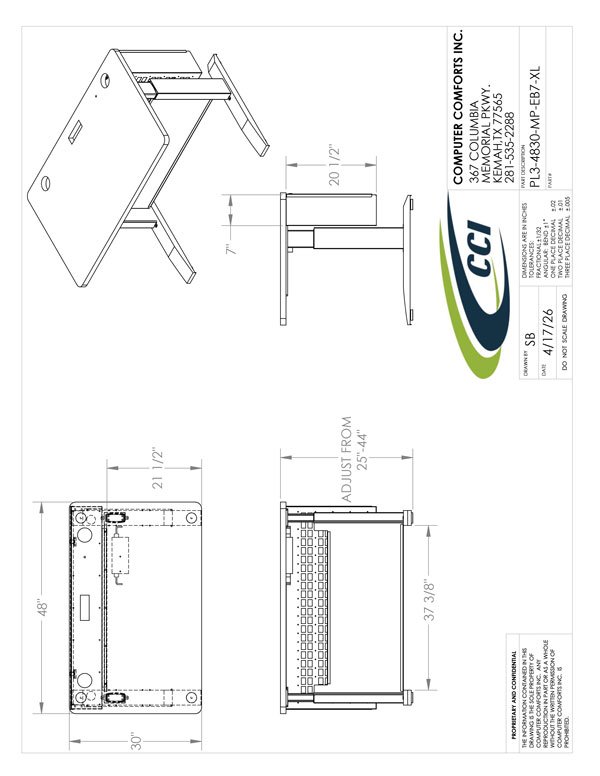 CAD Drawing for #PL3-4830-MP-EB7-XL
