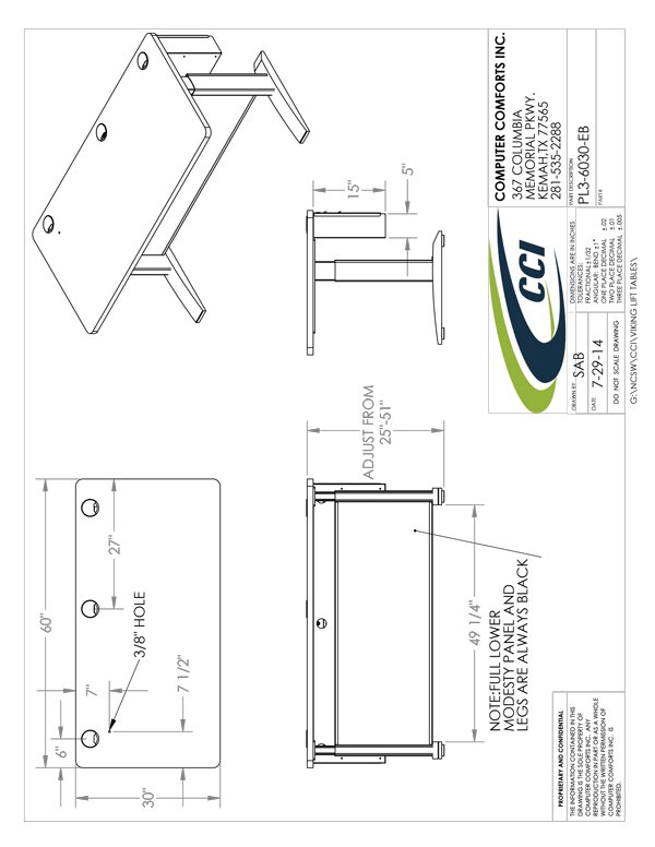 CAD Drawing for #PL3-6030-EB