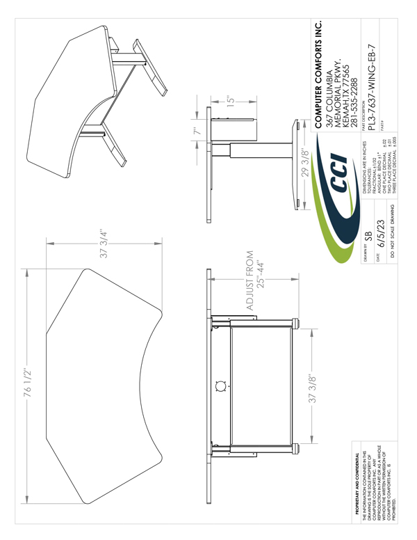 CAD Drawing for #PL3-7637-WING-EB-7
