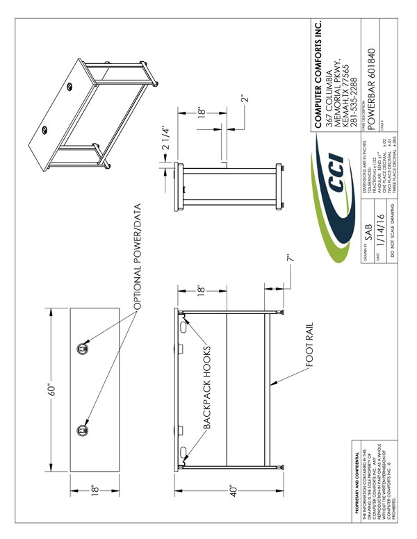 CAD Drawing for #POWERBAR-601840