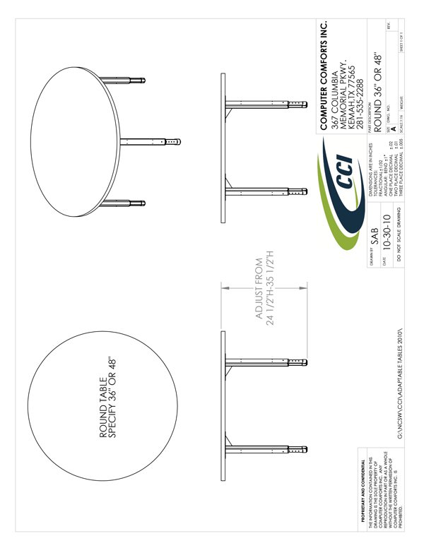 CAD Drawing for #ROUND36_48