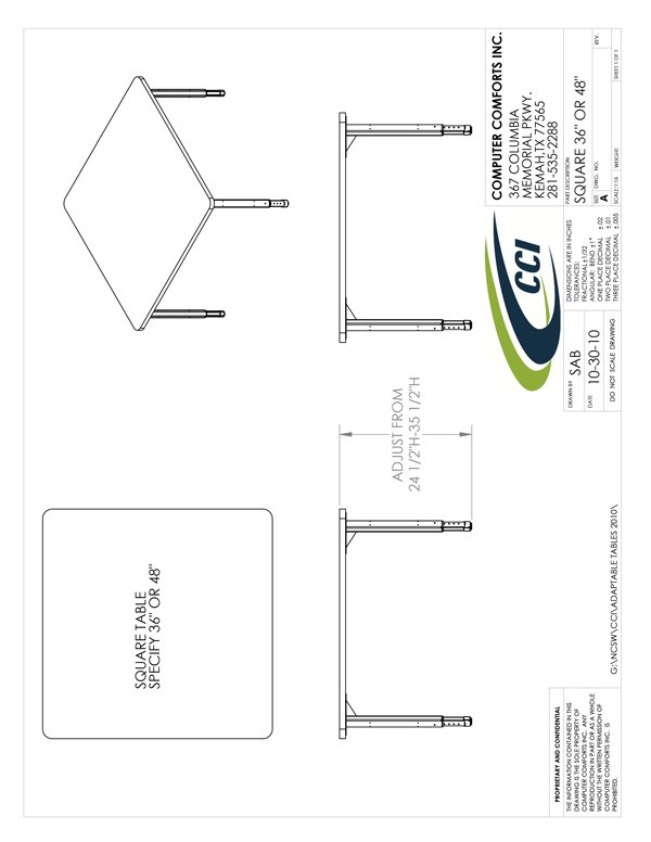 CAD Drawing for #SQUARE36_48