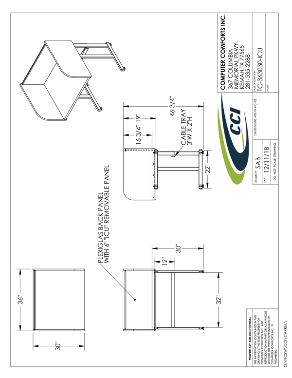 CAD Drawing for TC-363030-ICU