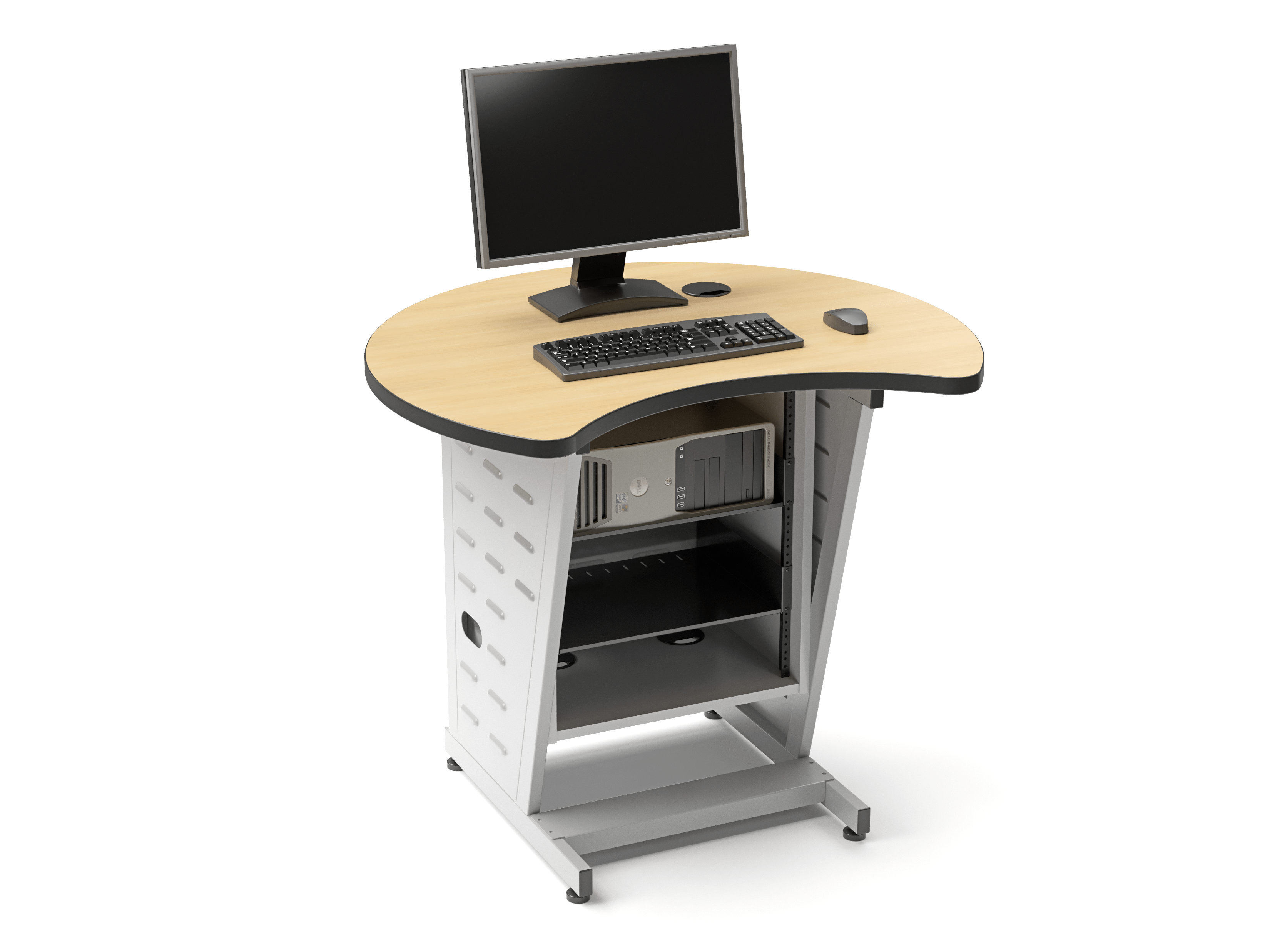 Computer Comforts Active Lectern with 14U rack and eclipse top