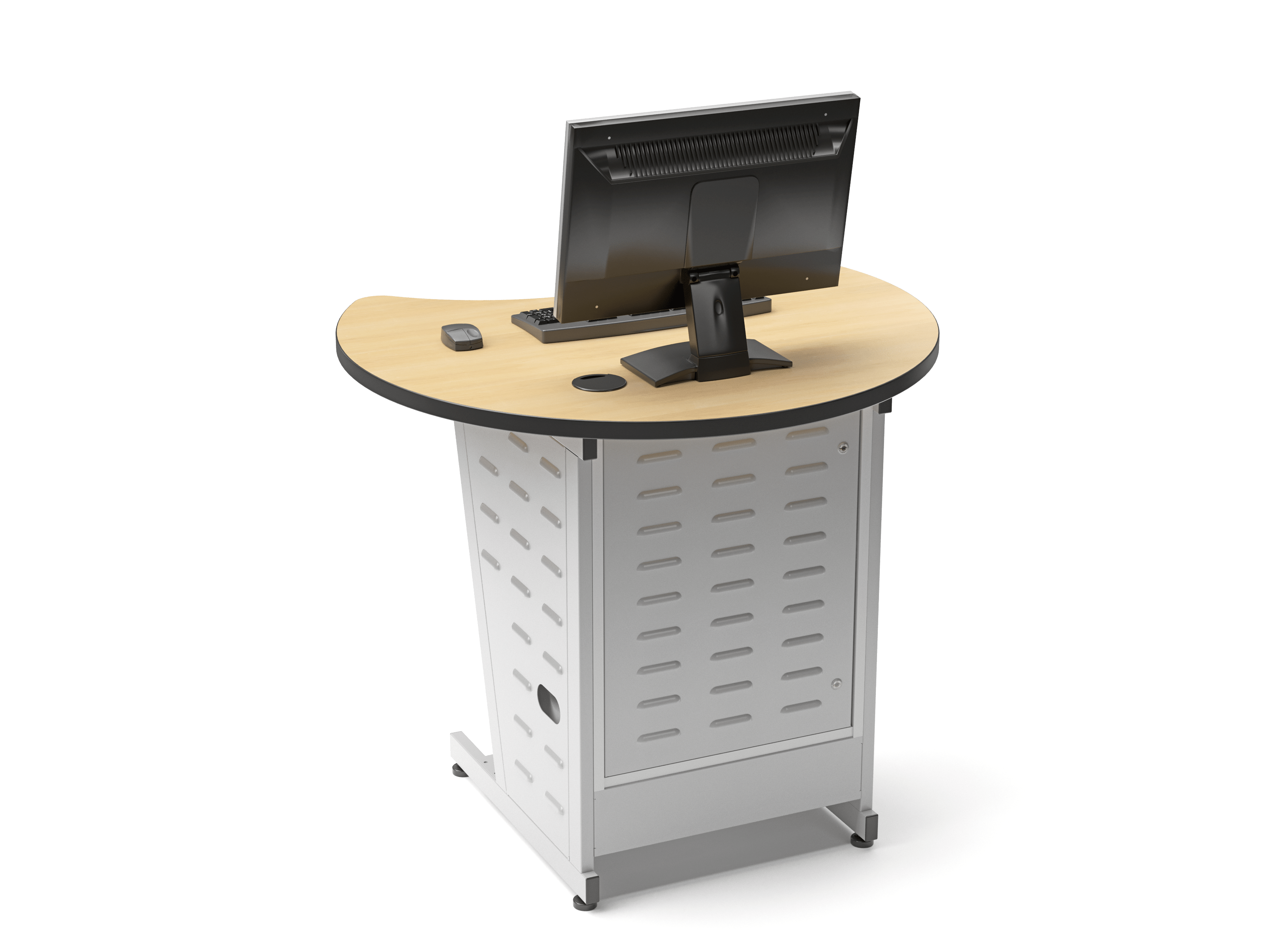 Computer Comforts Active Lectern with rear rack door closed