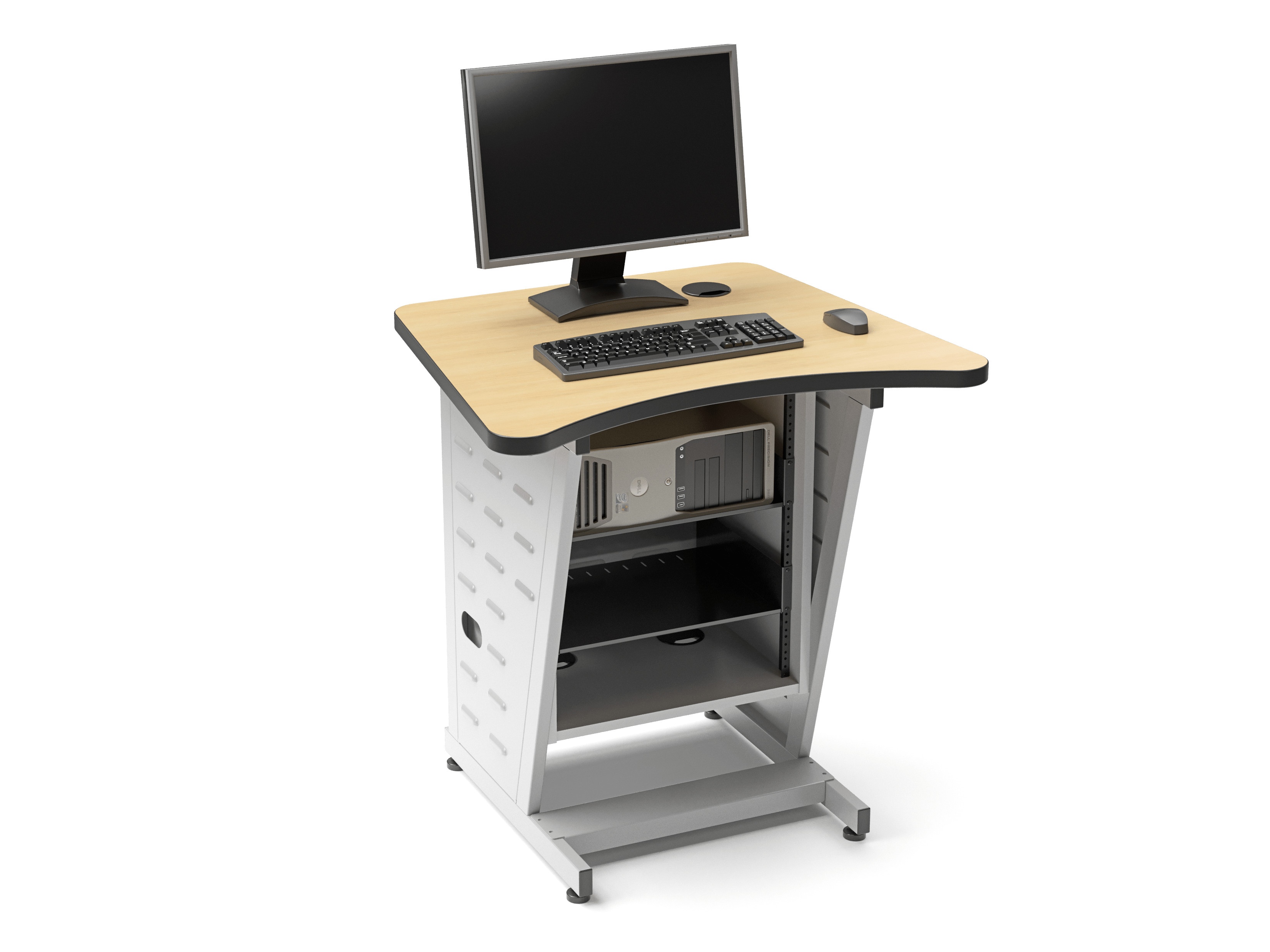 Computer Comforts Active Lectern with 14U rack and tapered top