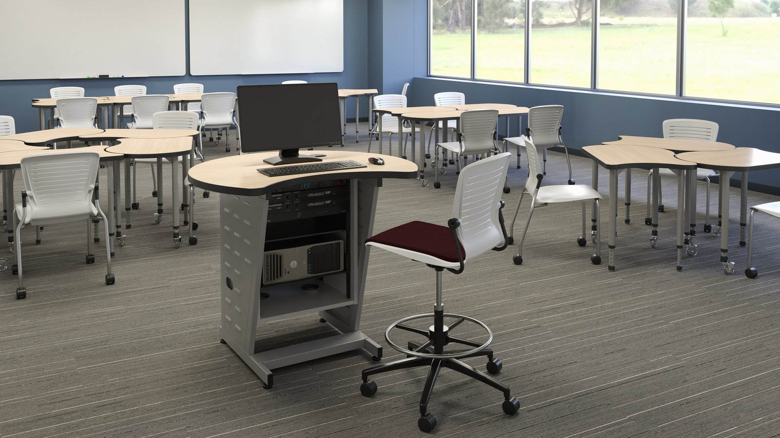 Classroom featuring the Active Lectern by Computer Comforts, Inc.