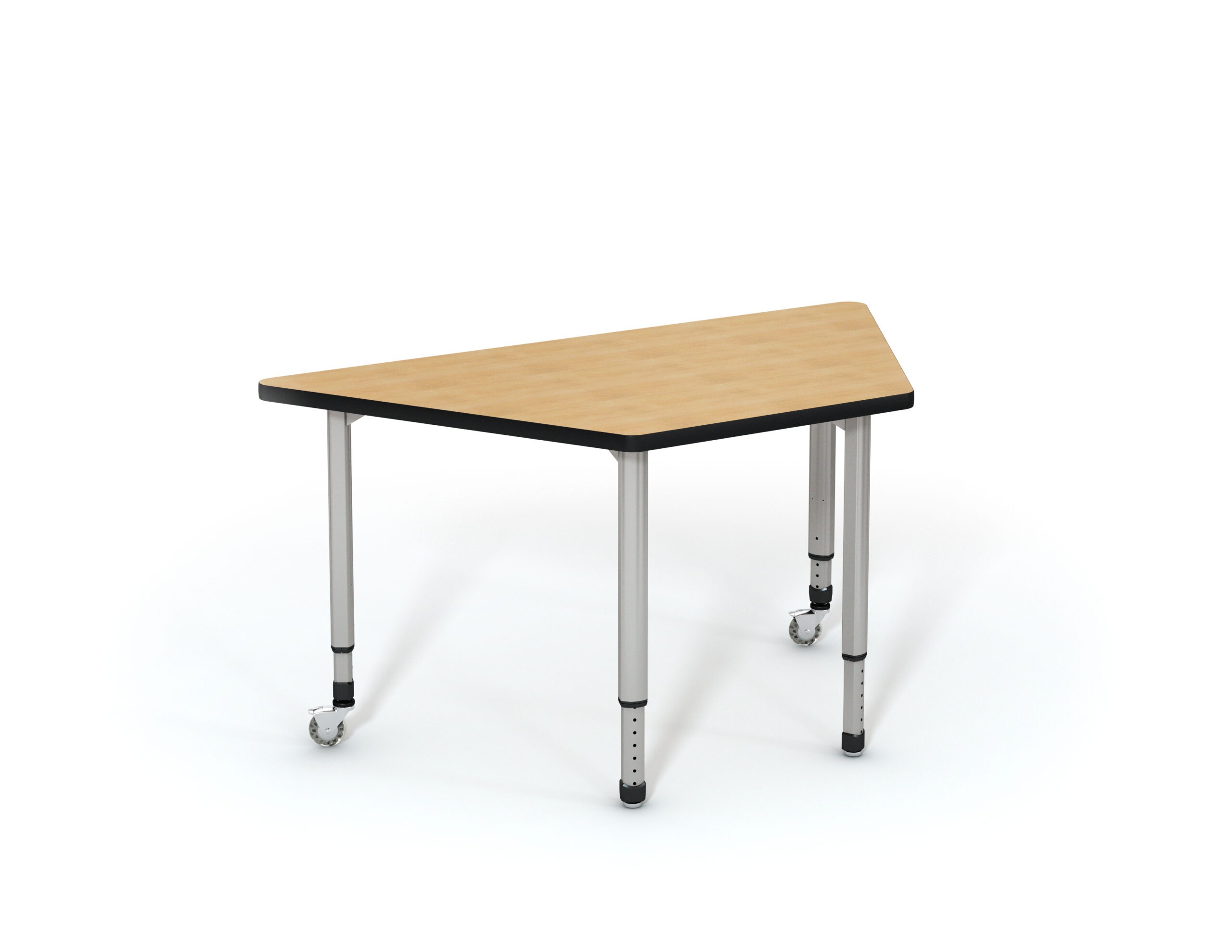 Computer Comforts trapezoid shaped AdapTable Series table with casters