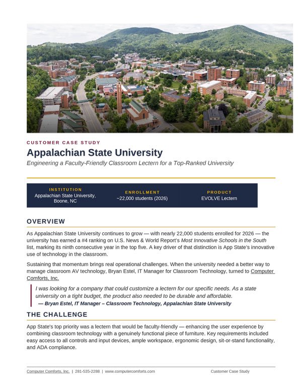 Case Study Appalachian State University — EVOLVE Lectern