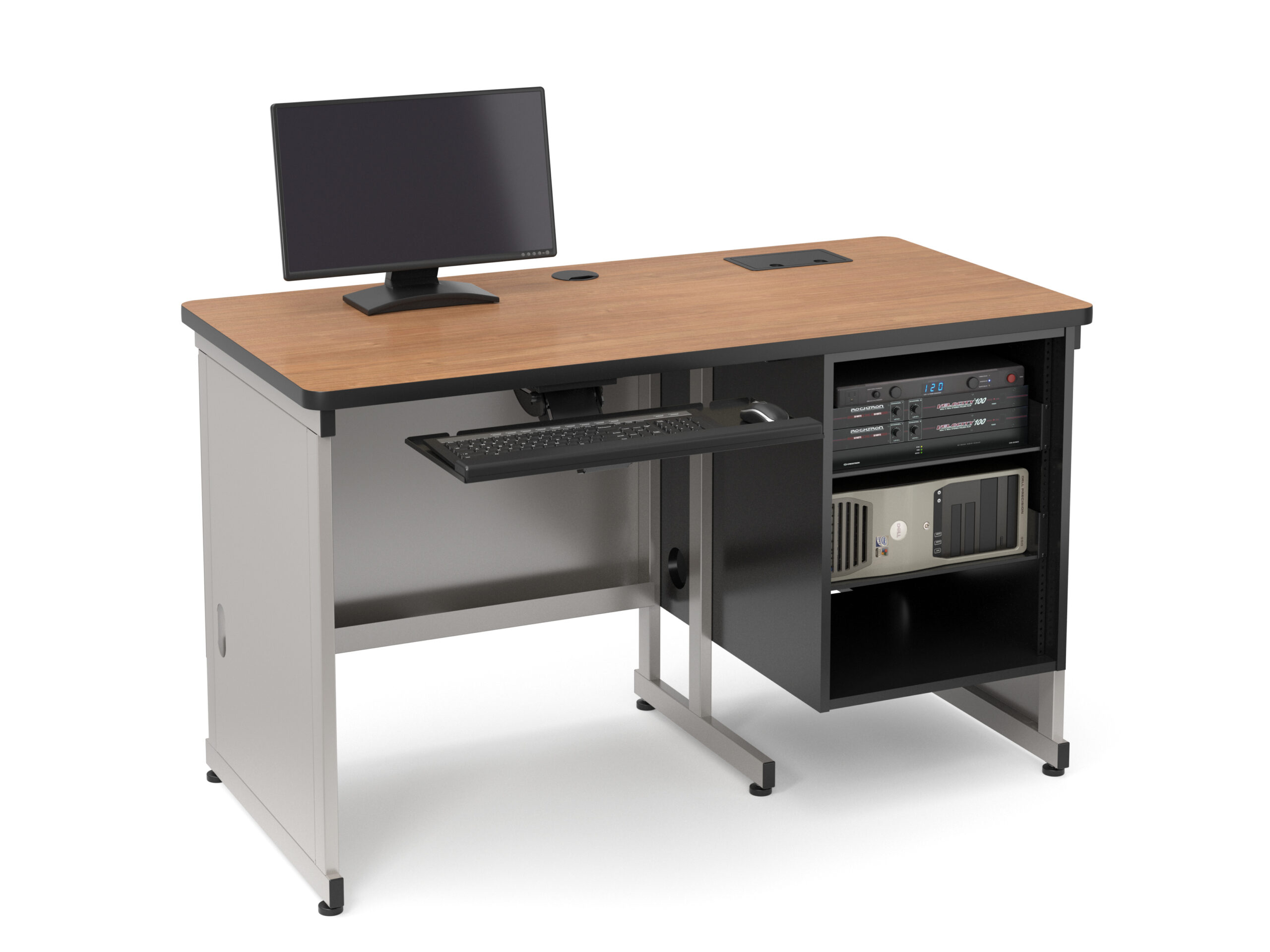 Computer Comforts Basic IT Lectern with 14U AV rack and keyboard platform