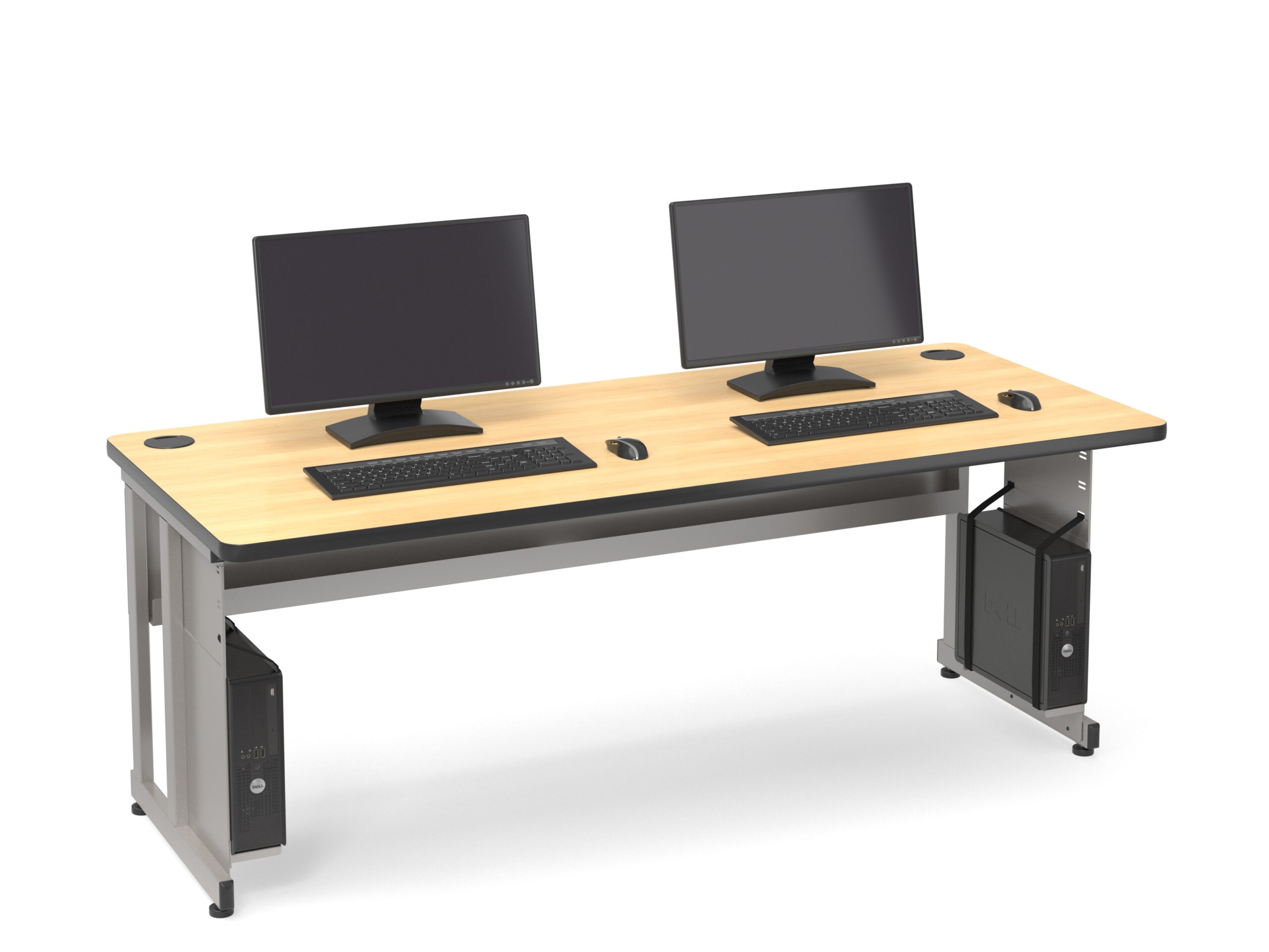 Computer Comforts basic dual user student table for computer labs and classrooms