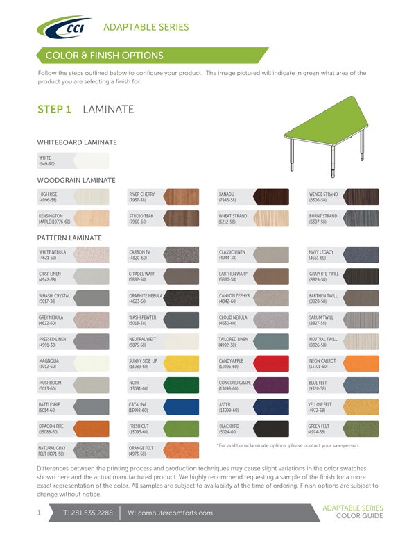 Color Guide for AdapTable Series