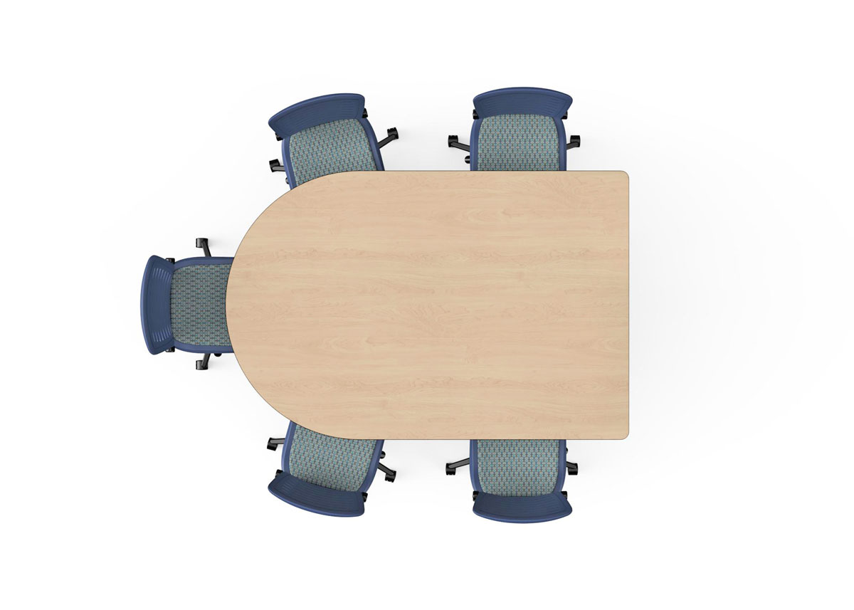 Computer Comforts bullet shaped collaborative classroom table