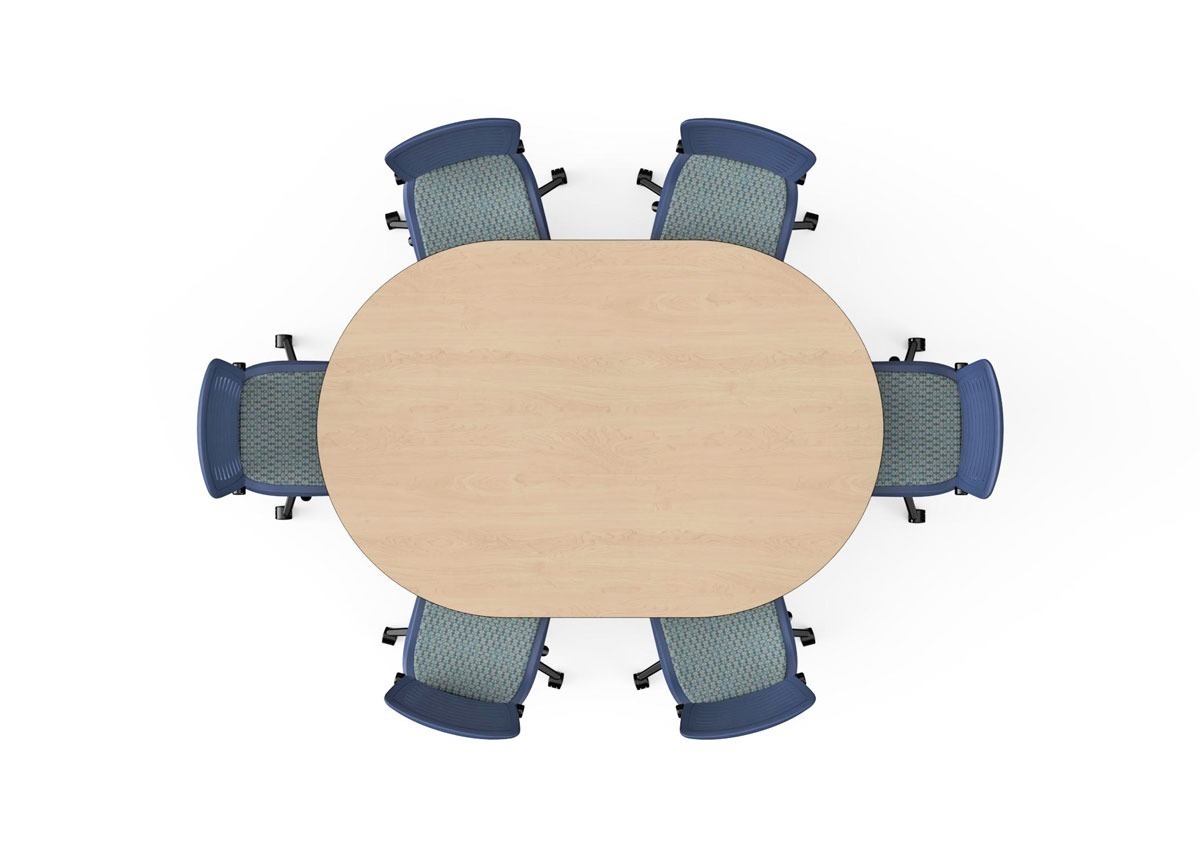 Computer Comforts oval shaped collaborative classroom table