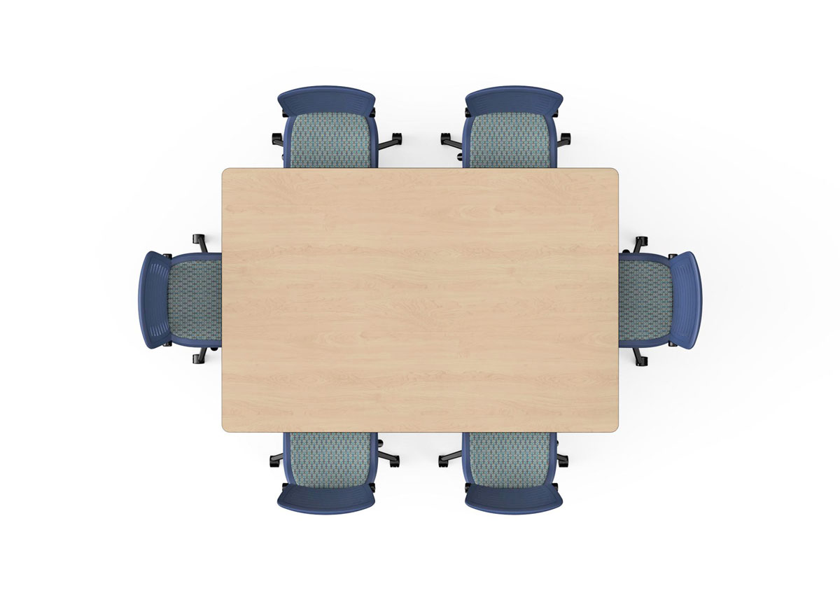 Computer Comforts rectangle shaped collaborative classroom table