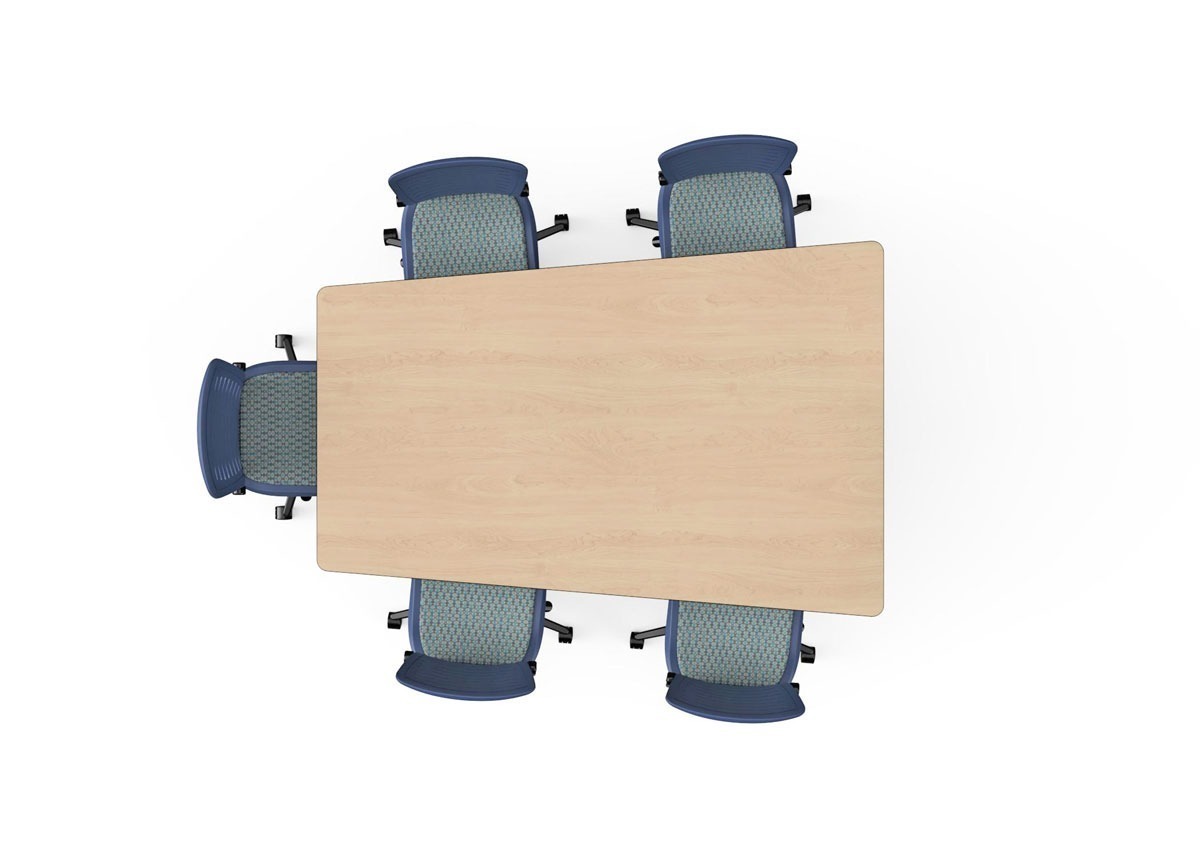 Computer Comforts trapezoid shaped collaborative classroom table