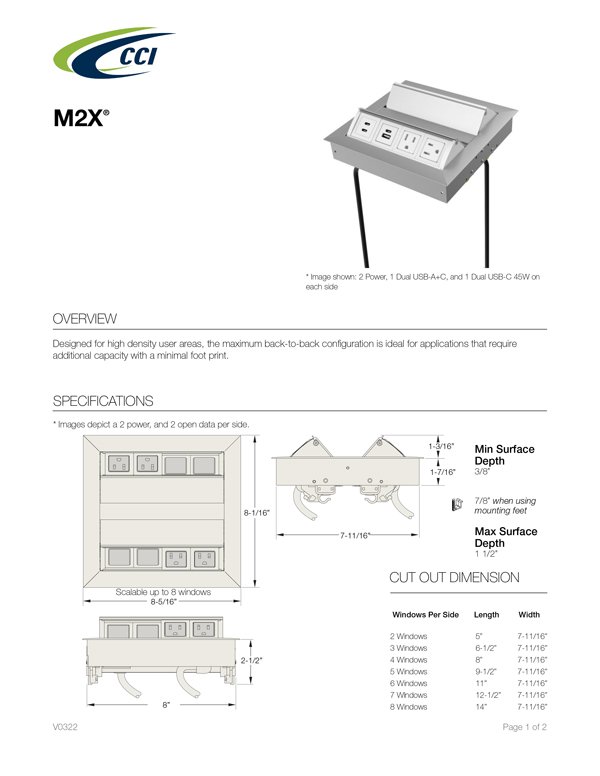 Cut Sheet for M2X