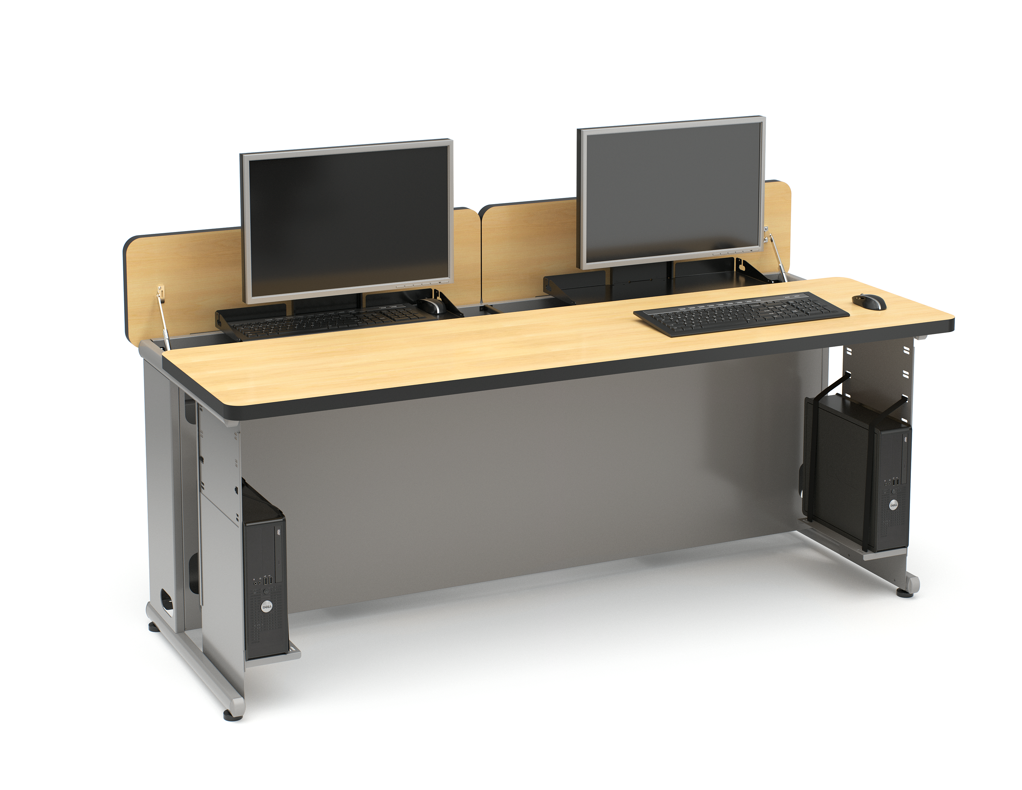 Computer Comforts Hide-Away LCD multi-purpose classroom and computer lab table