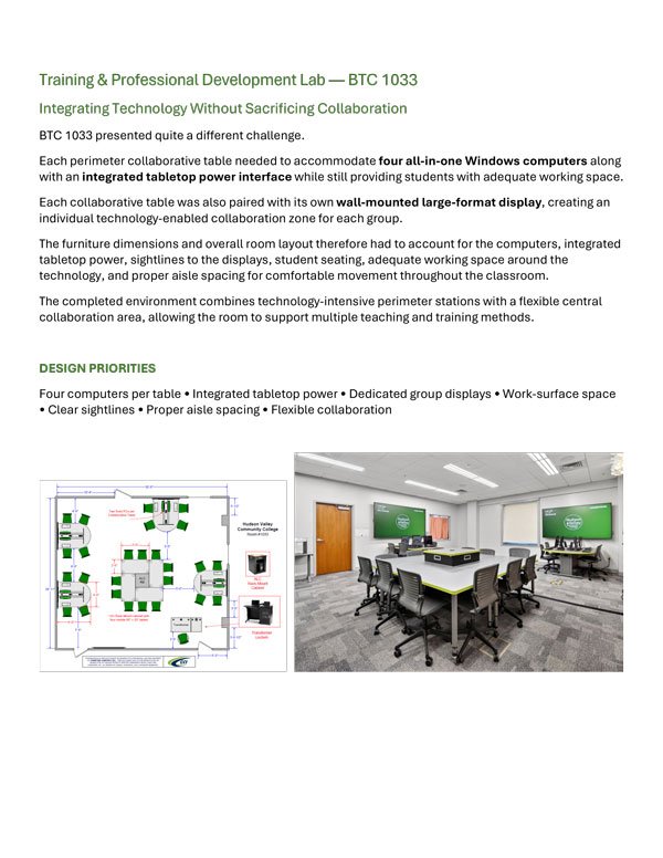 Case Study Hudson Valley Community College — Classroom Design