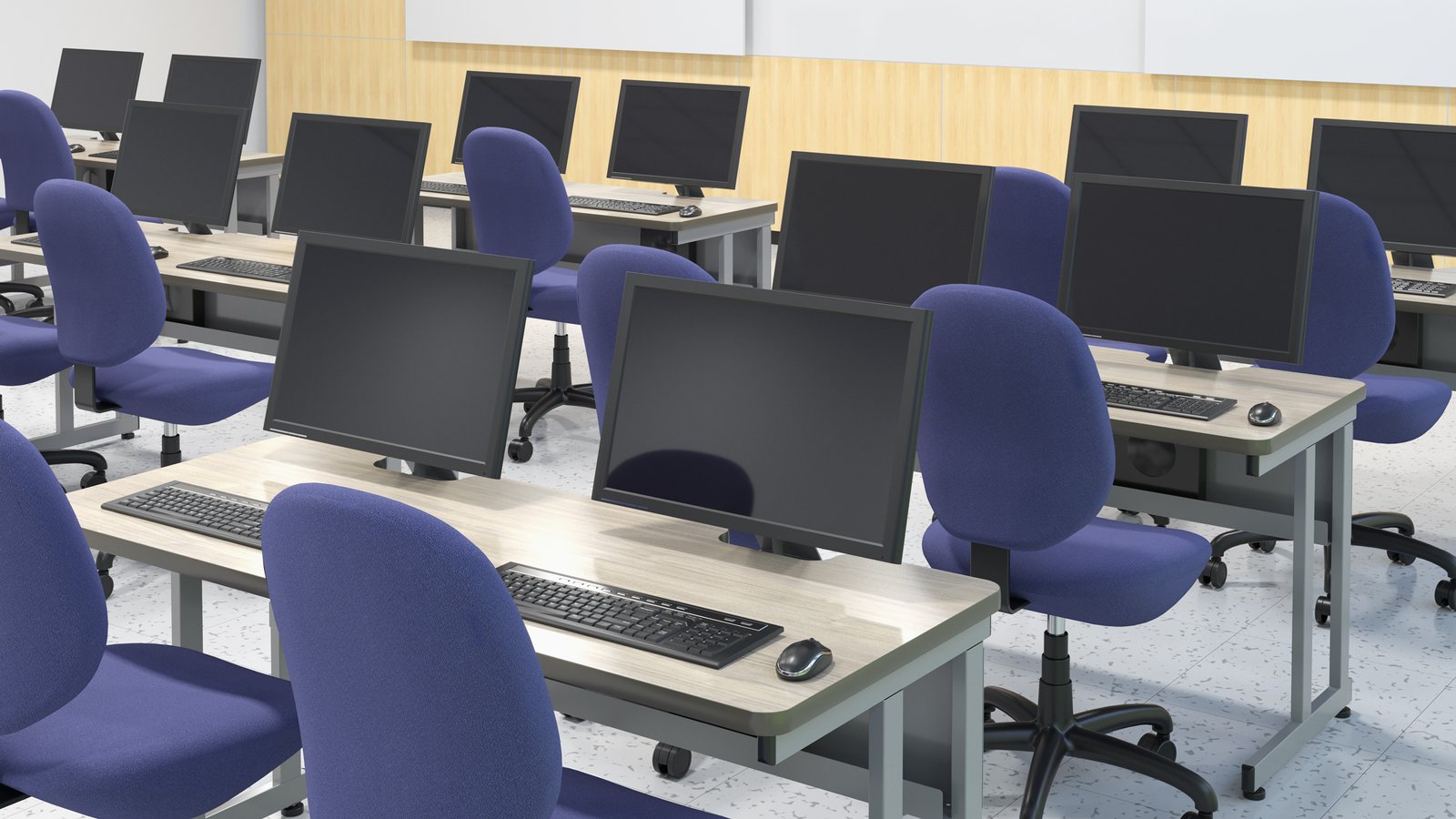 Classroom featuring the LCD Secure Table by Computer Comforts, Inc.