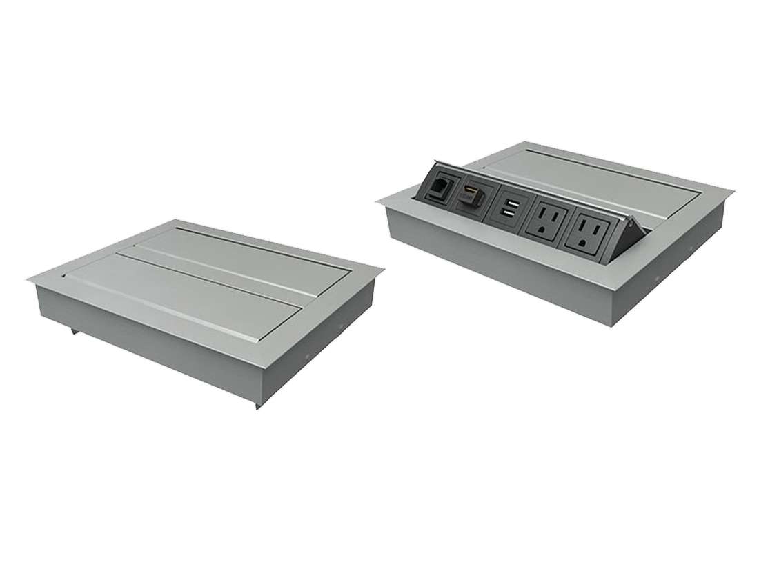 Computer Comforts M2X flip-up table-top power interface