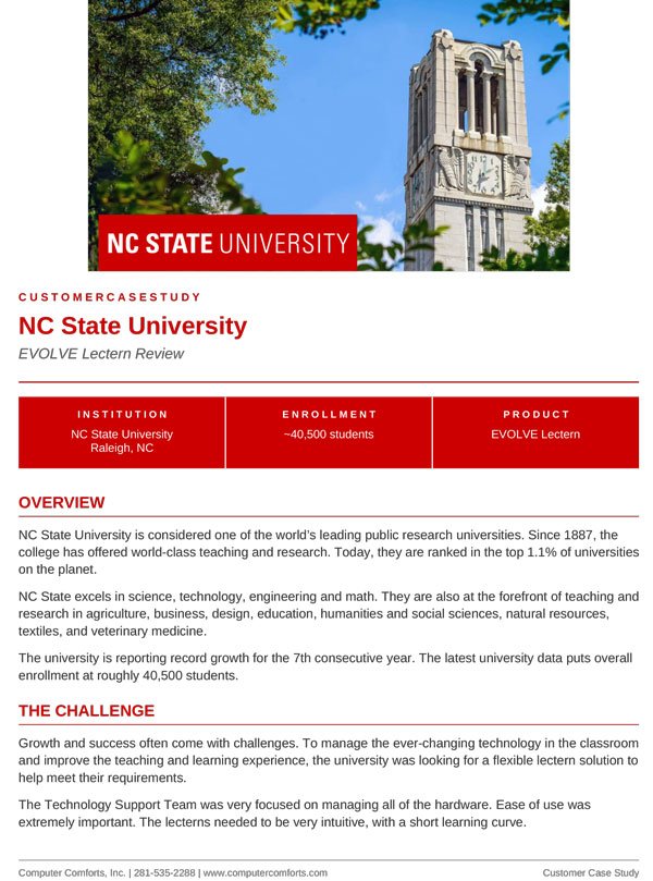 Case Study NC State University — Evolve Lectern