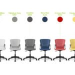 OM5 Active Task Chair showing poly shell colors from Modern Black to Seafoam Green for higher education seating.