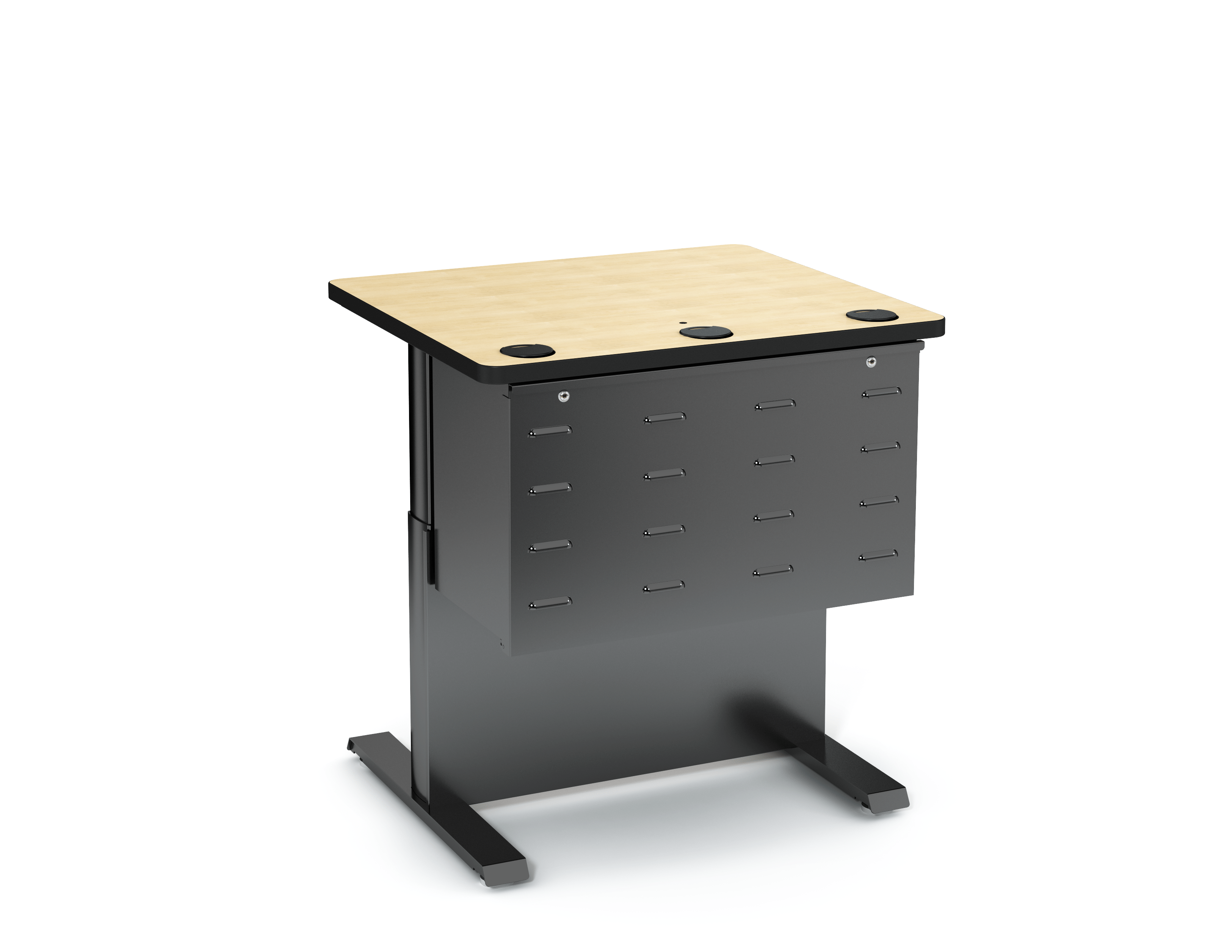 Computer Comforts Power Lift AV height adjustable lectern with 10U AV Cabinet