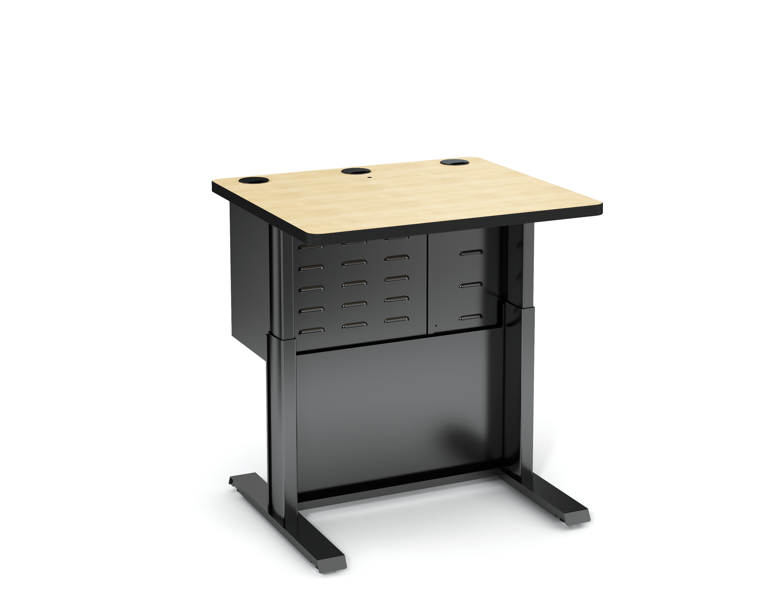 Computer Comforts Power Lift AV height adjustable lectern with 10U AV Cabinet